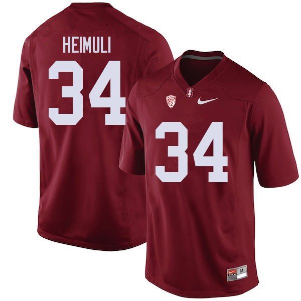 Men #34 Houston Heimuli Stanford Cardinal College Football Jerseys Sale-Cardinal - Click Image to Close